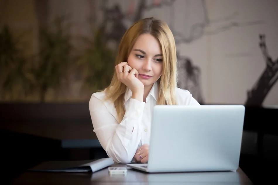 young woman with laptop